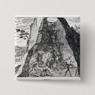 Mining', Frankfurt, 1602 Vierkante Button 5,1 Cm