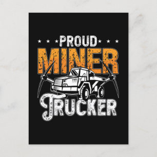 Mining Trucker Trots Miner Trucker Kolenmijn Truck Feestdagenkaart