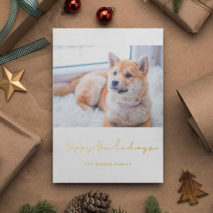 Mininimalist Happy Howlidays foto van Dog Folie Feestdagenkaart