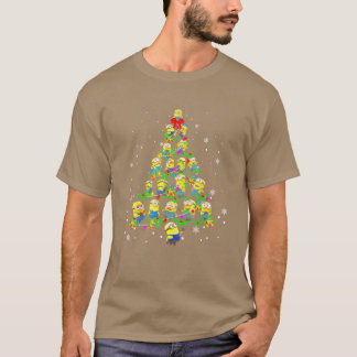 Minions Christmas Trees And Light Color Xmas Gift T-shirt