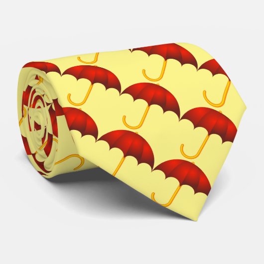 Miniparaplu's. Gele achtergrond Stropdas (Opgerold)