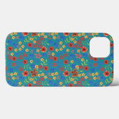 Miniprint floral chic sur iPhone Turquoise 6 Coque (Verso (horizontal))