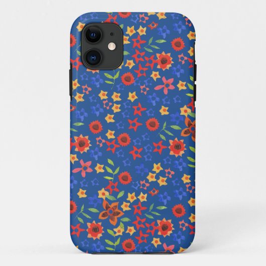 Miniprint Floral rétro sur Coque Blue iPhone 5/5s (Dos)