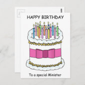 Minister Happy Birthday Briefkaart (Voorkant / Achterkant)