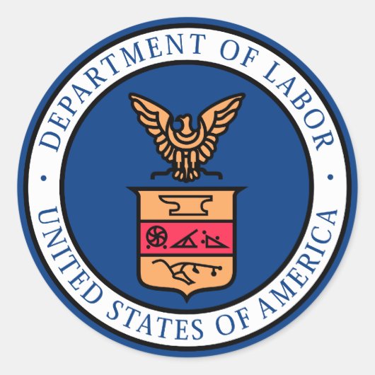 Ministerie van Arbeid Ronde Sticker (Voorkant)