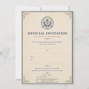 Ministerie van Huwelijk Funny Deadpan Britse Humor Kaart