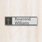 Ministre plaque d'identification de porte de croix (Devant)