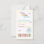 Minitandje Cute Tandfee Bon met een Leuk Rijmpje Notitiekaartje (Voorkant)