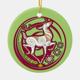 Mink Holidaze 2017 Reindeer Kerstversiering 2 Keramisch Ornament