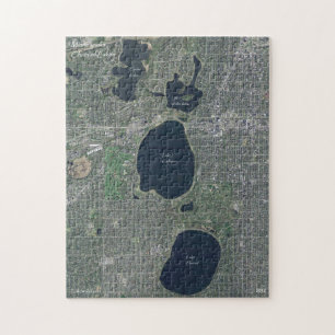 Minneapolis chain of Lakes Jigzaag Puzzle Legpuzzel