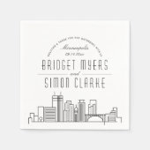 Minneapolis Deco Skyline | Weddenschap Napkins Servet (Voorkant)