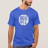Minneapolis Drapeau Design T-shirt bleu (Devant)