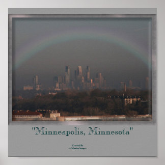 Minneapolis en regenboog poster