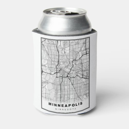 Minneapolis-kaart Blikjeskoeler (Blikje Achterkant)
