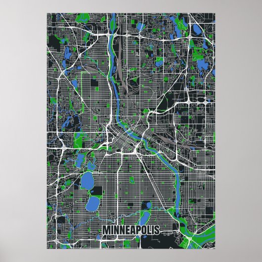 Minneapolis Map Poster (Devant)