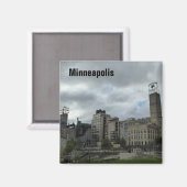 Minneapolis Mill Ruins Park Skyline Photo Magnet (Recto/Verso)