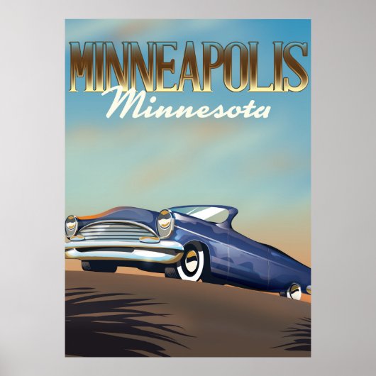 Minneapolis, Minnesota affiche de voyage vintage (Devant)