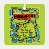 Minneapolis Minnesota Carte Ornement métallique (Verso)