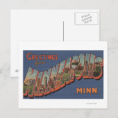 Minneapolis, Minnesota - Grote lettertjes Briefkaart (Voorkant / Achterkant)