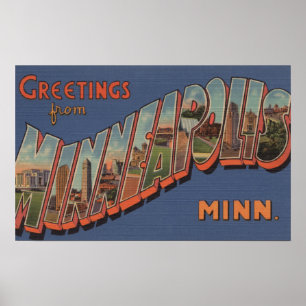 Minneapolis, Minnesota - Grote lettertjes Poster