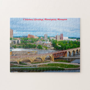 Minneapolis Minnesota. Kerstgroeten Legpuzzel
