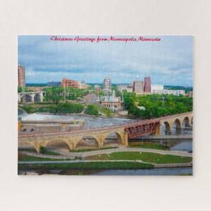 Minneapolis Minnesota. Kerstgroeten Legpuzzel