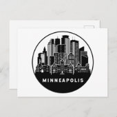 Minneapolis Minnesota Skyline Briefkaart (Voorkant / Achterkant)
