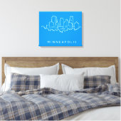 Minneapolis, Minnesota Skyline Canvas Afdruk (Insitu (Slaapkamer))