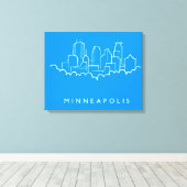 Minneapolis, Minnesota Skyline Canvas Afdruk (Insitu (Houten vloer))