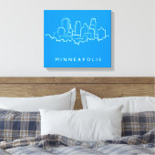 Minneapolis, Minnesota Skyline Canvas Afdruk (Insitu (Slaapkamer))