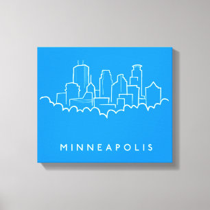 Minneapolis, Minnesota Skyline Canvas Afdruk