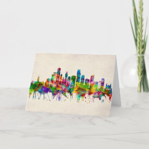 Minneapolis Minnesota Skyline Feestdagen Kaart