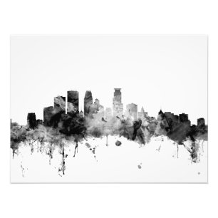 Minneapolis Minnesota Skyline Foto Afdruk