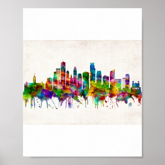 Minneapolis Minnesota Skyline Poster (Voorkant)