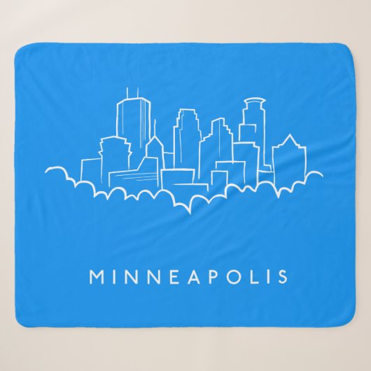 Minneapolis, Minnesota Skyline Sherpa Deken (Voorkant (horizontaal))
