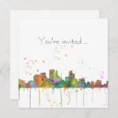 MINNEAPOLIS, MINNESOTA SKYLINE - Uitnodiging (Voorkant / Achterkant)