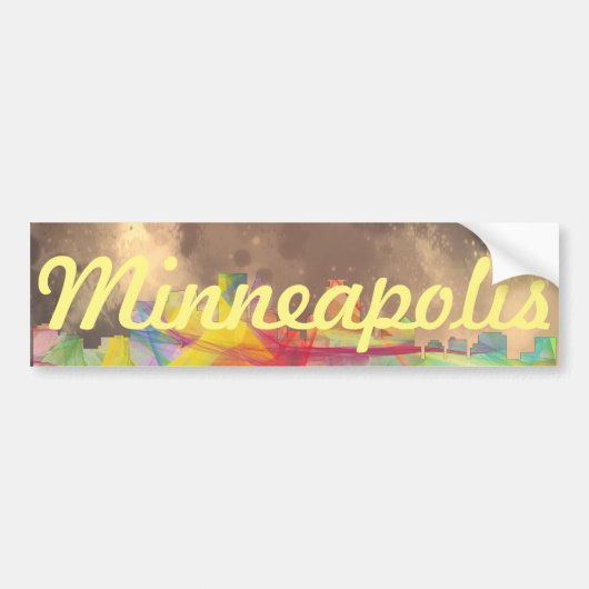 MINNEAPOLIS, MINNESOTA SKYLINE WB1 - BUMPERSTICKER (Voorkant)