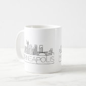 Minneapolis, Minnesota Stylized Skyline Koffiemok (Voorkant links)