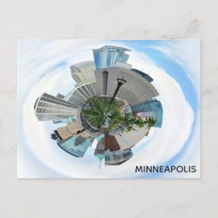 Minneapolis Minnesota Unique City Skyline Travel Briefkaart