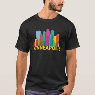Minneapolis Minnesota USA Skyline Silhouette Outli T-shirt