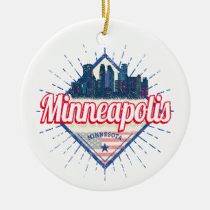 Minneapolis Minnesota USA Skyline Verenigde Staten Keramisch Ornament