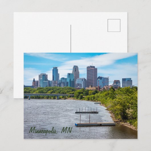 Minneapolis, MN Skyline briefkaart (Voorkant / Achterkant)