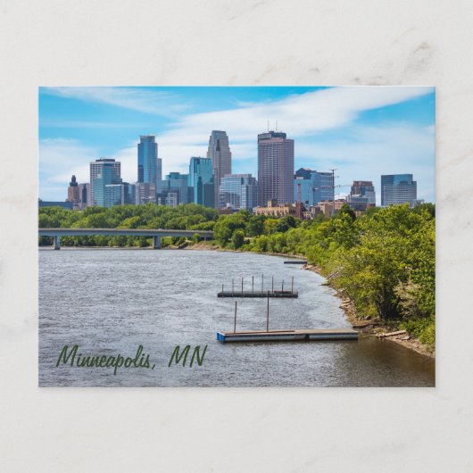 Minneapolis, MN Skyline briefkaart (Voorkant)