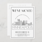 Minneapolis Modern Deco | Adres Gewijzigd Aankondigingskaart (Voorkant / Achterkant)