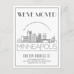 Minneapolis Modern Deco   Adres wijzigen Aankondigingskaart