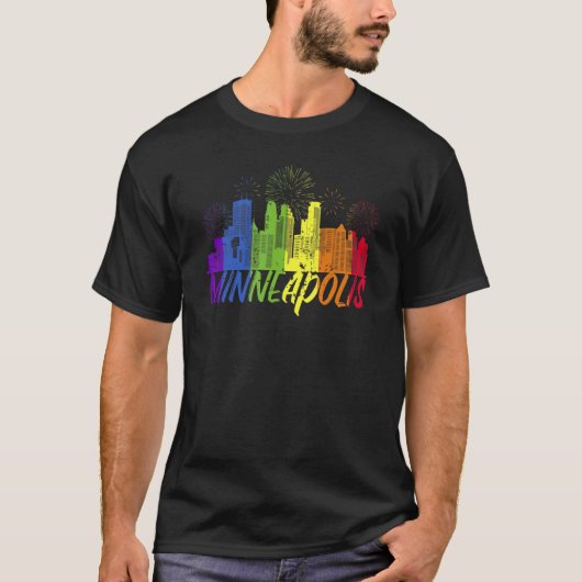 Minneapolis Pride Skyline Pride Parade Minneapoli T-shirt (Voorkant)