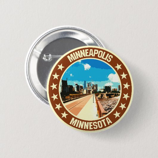 Minneapolis Ronde Button 5,7 Cm (Voorkant /achterkant)