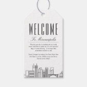 Minneapolis Silhouet | Welkomstbericht Cadeautags Cadeaulabel (Voorkant)