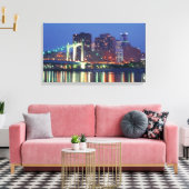 Minneapolis Skyline bij nacht Canvas Afdruk (Insitu (Woonkamer))