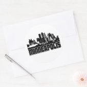 Minneapolis Skyline Ronde Sticker (Envelop)